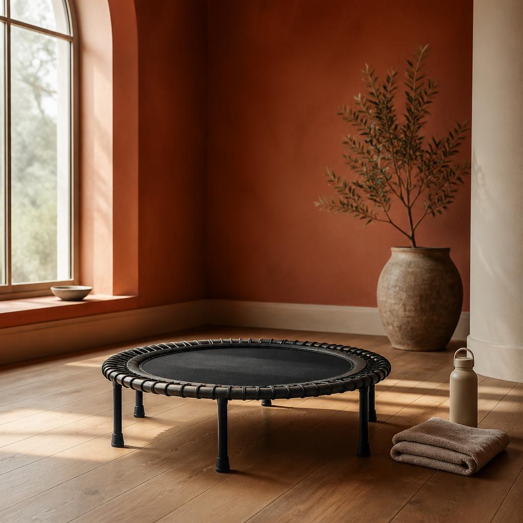 Fitness trampoline in a warm boutique studio